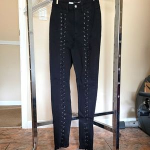 Lace front jeans